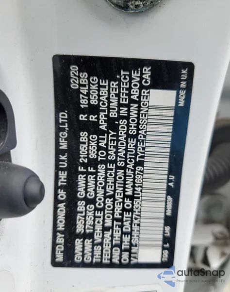 2020 Honda Civic Lx from USA, damaged, VIN SHHFK7H35LU416979